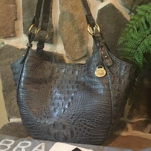 Brahmin Gray Leather Jackie Melbourne Hobo